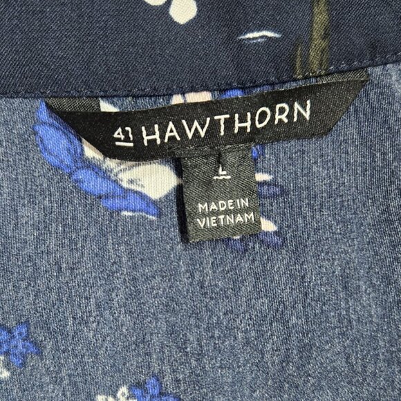 41 Hawthorn Claire Navy Blue Floral Tie Waist Sleeveless Dress Flirty Romantic - Picture 5 of 7